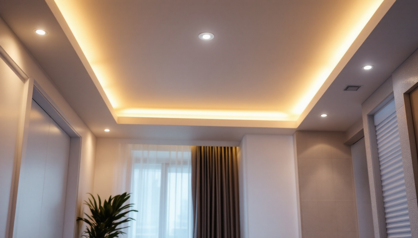 A photograph of a beautifully designed room featuring 6-inch led recessed lighting