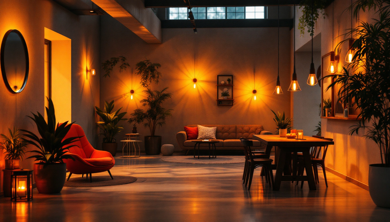 A photograph of a beautifully lit interior space showcasing the warm glow of ge lighting fixtures