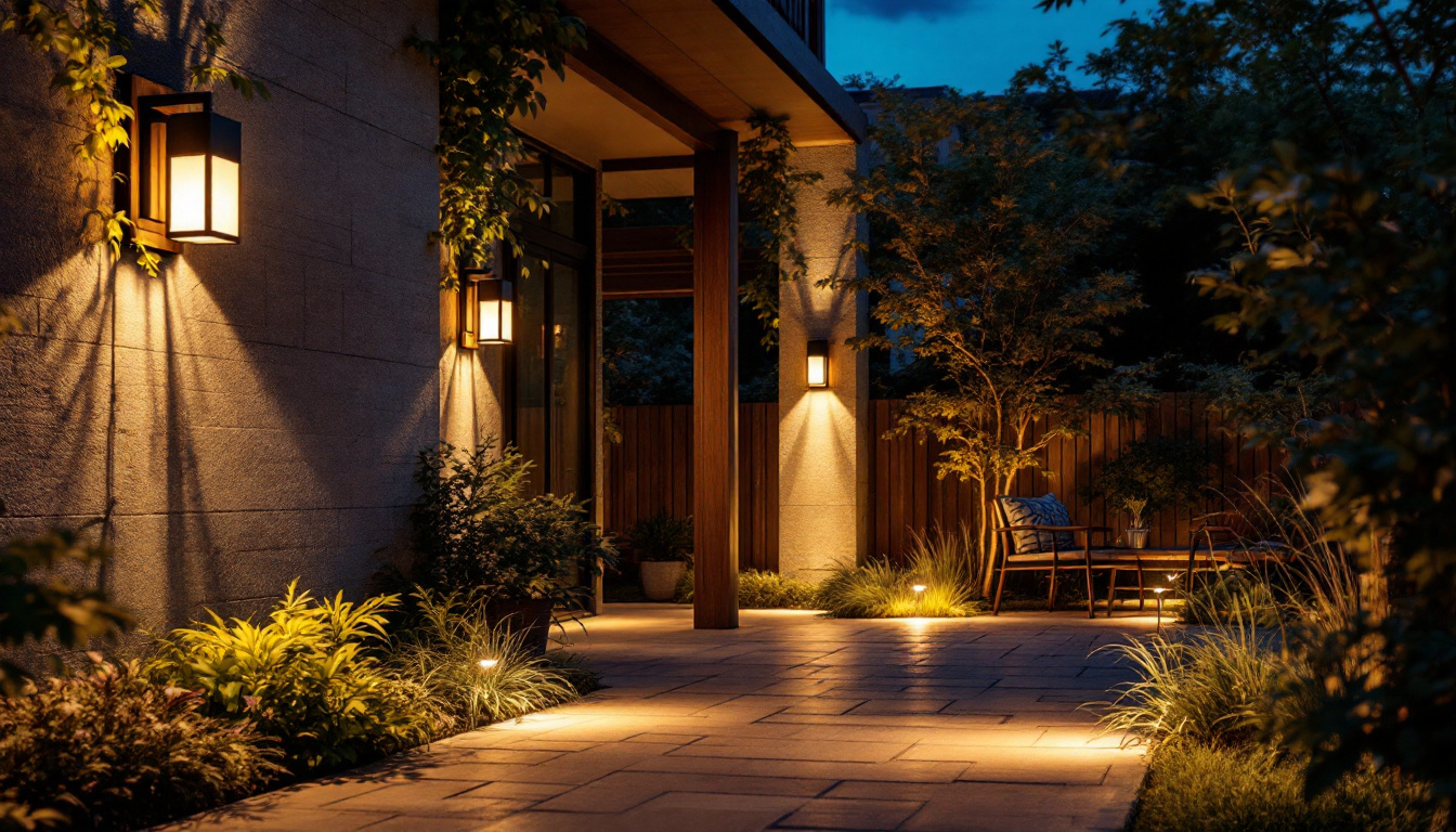 A photograph of a beautifully illuminated outdoor space at dusk