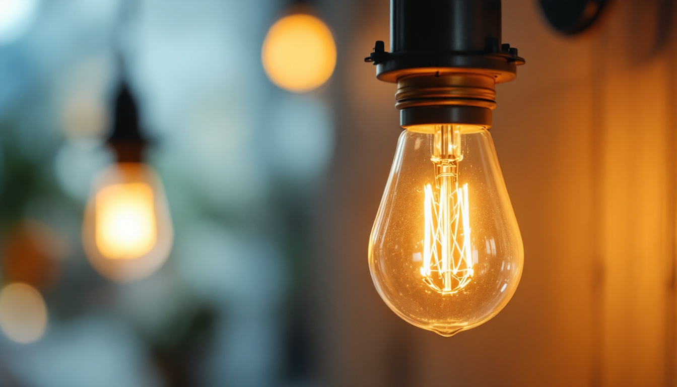 A photograph of a close-up shot of a reflector bulb with a twist and lock connector installed in a stylish light fixture