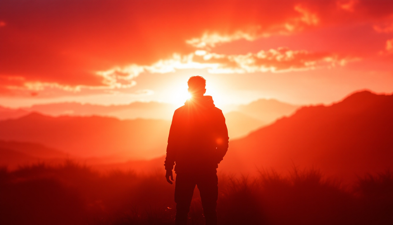 A photograph of a stunning edge-lit scene during the golden hour