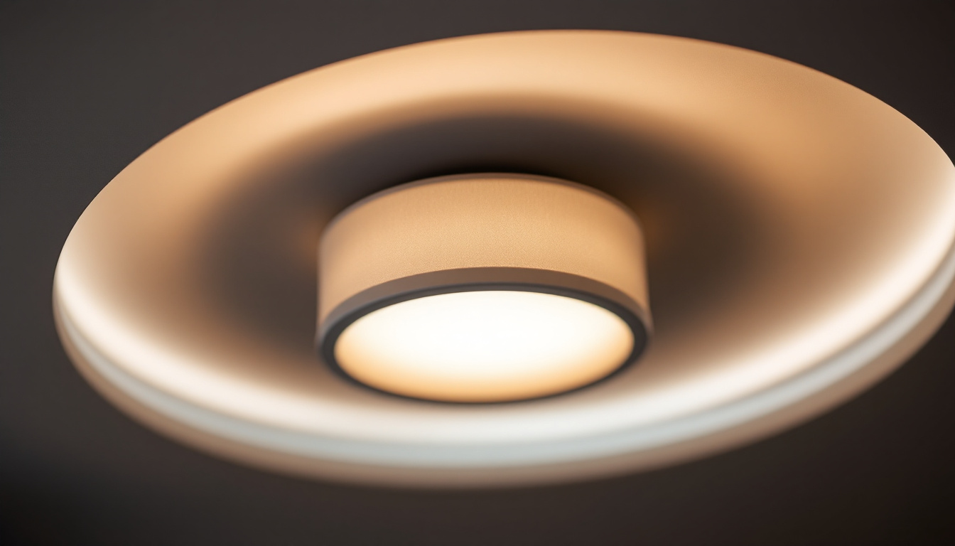 A photograph of a beautifully designed ceiling light fixture that showcases indirect lighting