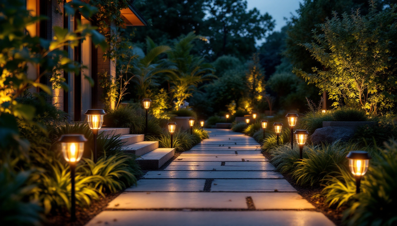 A photograph of a beautifully illuminated outdoor space at dusk