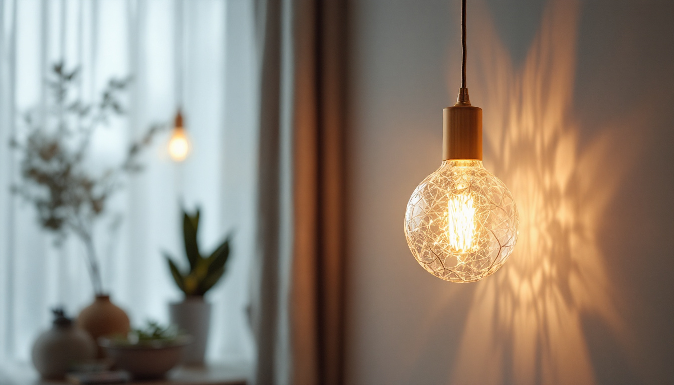 A photograph of a beautifully designed light fixture in a stylish interior setting