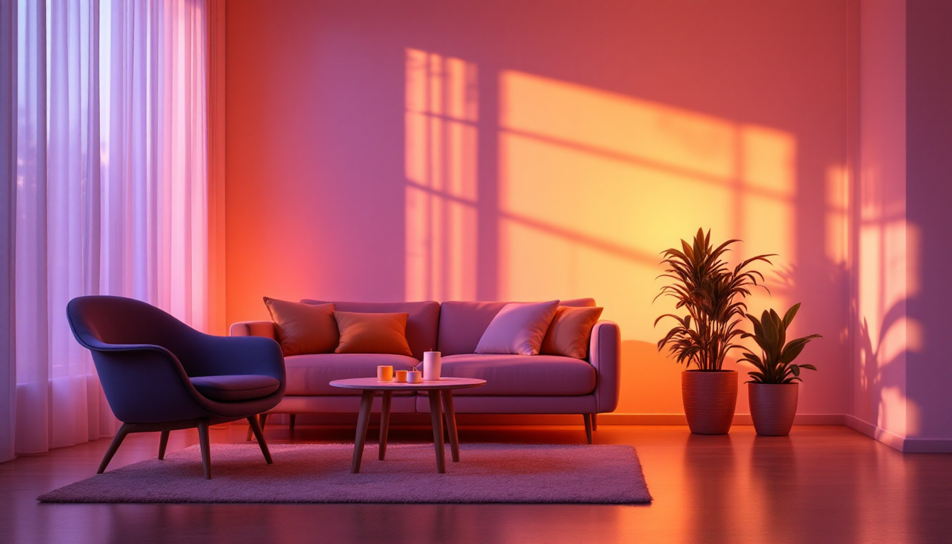 A photograph of a beautifully lit scene that showcases the interplay of natural and artificial light