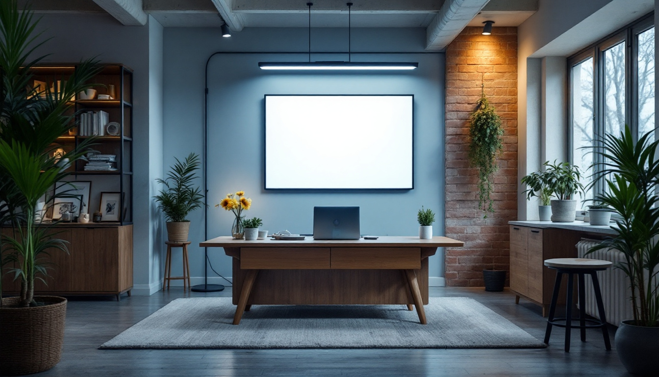 A photograph of capture a photograph of a well-lit indoor space showcasing a 4-foot led light fixture in use