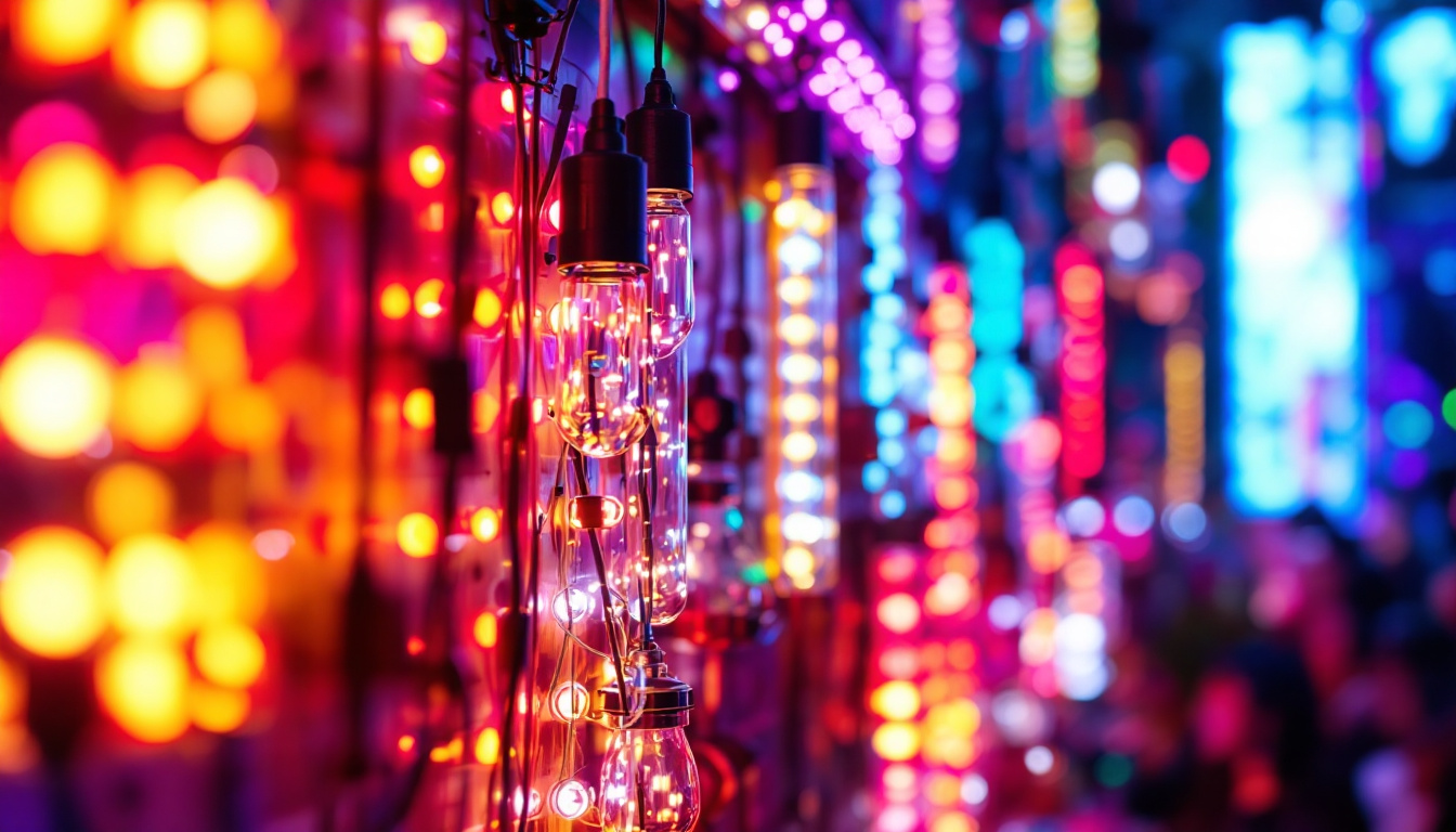 A photograph of a vibrant display of led lights in various applications
