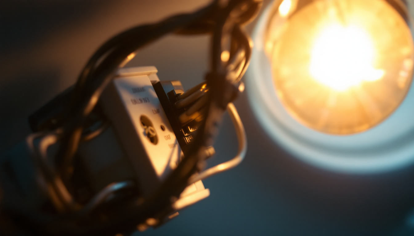 A photograph of a close-up shot of a well-lit lighting fixture with its ballast removed