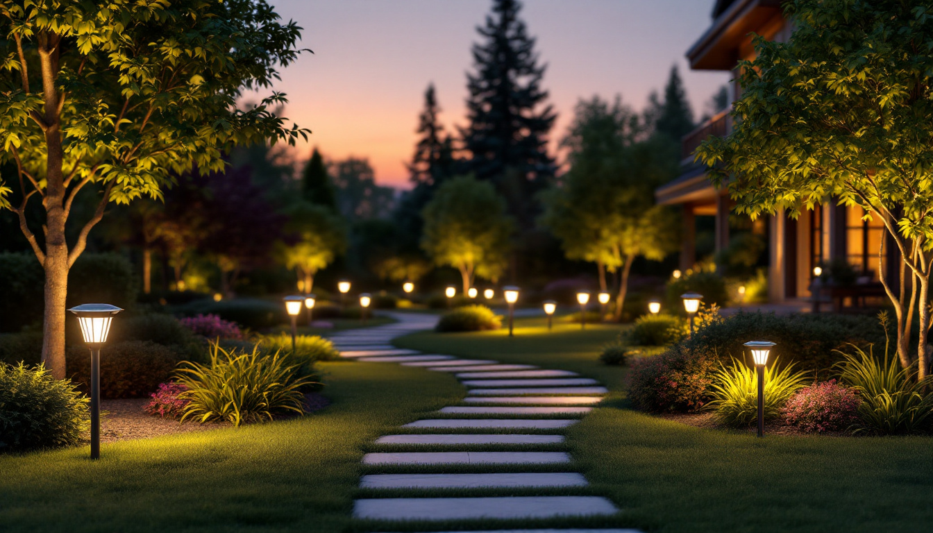A photograph of a beautifully illuminated outdoor landscape at dusk