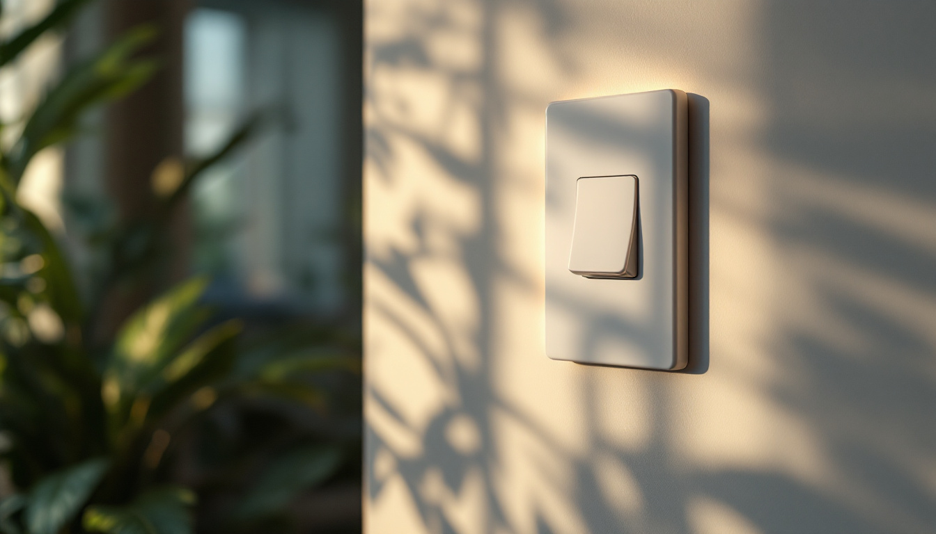 A photograph of a beautifully designed light switch in a well-lit room