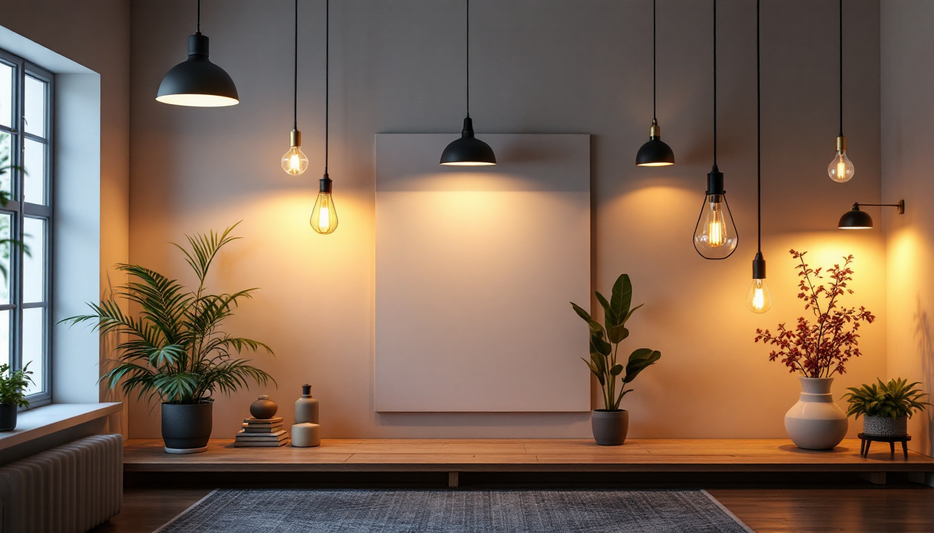 A photograph of a beautifully lit interior space that showcases a variety of light fixtures