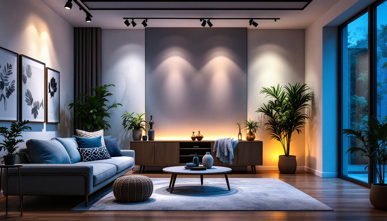 A photograph of a beautifully designed room showcasing various track lighting installations
