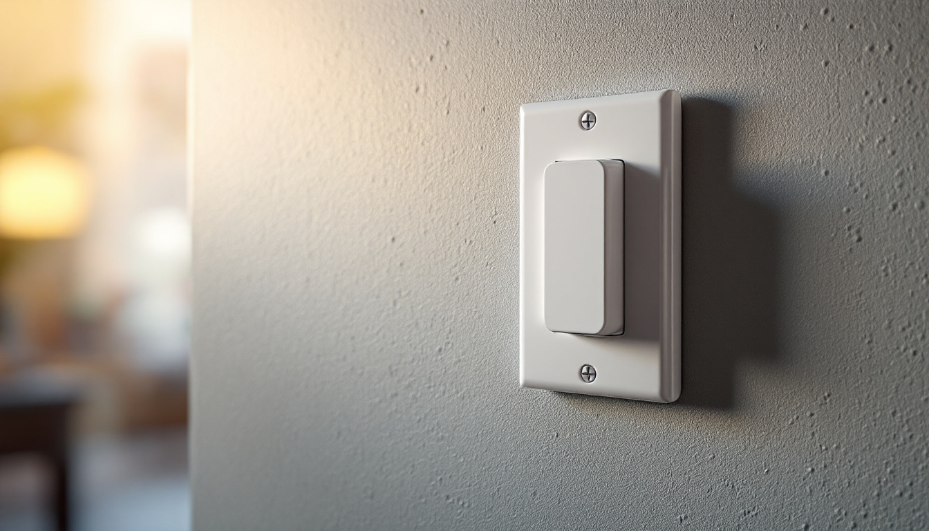 A photograph of a close-up of a 15 amp commercial grade combination 3-way toggle switch and receptacle installed on a wall