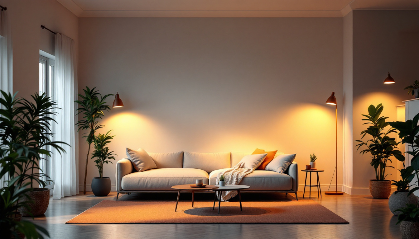 A photograph of a well-lit interior space showcasing various sylvania lighting products in use