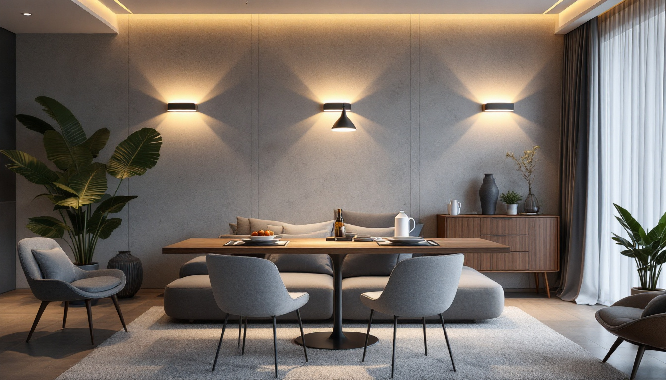 A photograph of a stylishly designed room featuring elegant led sconce lights in various settings