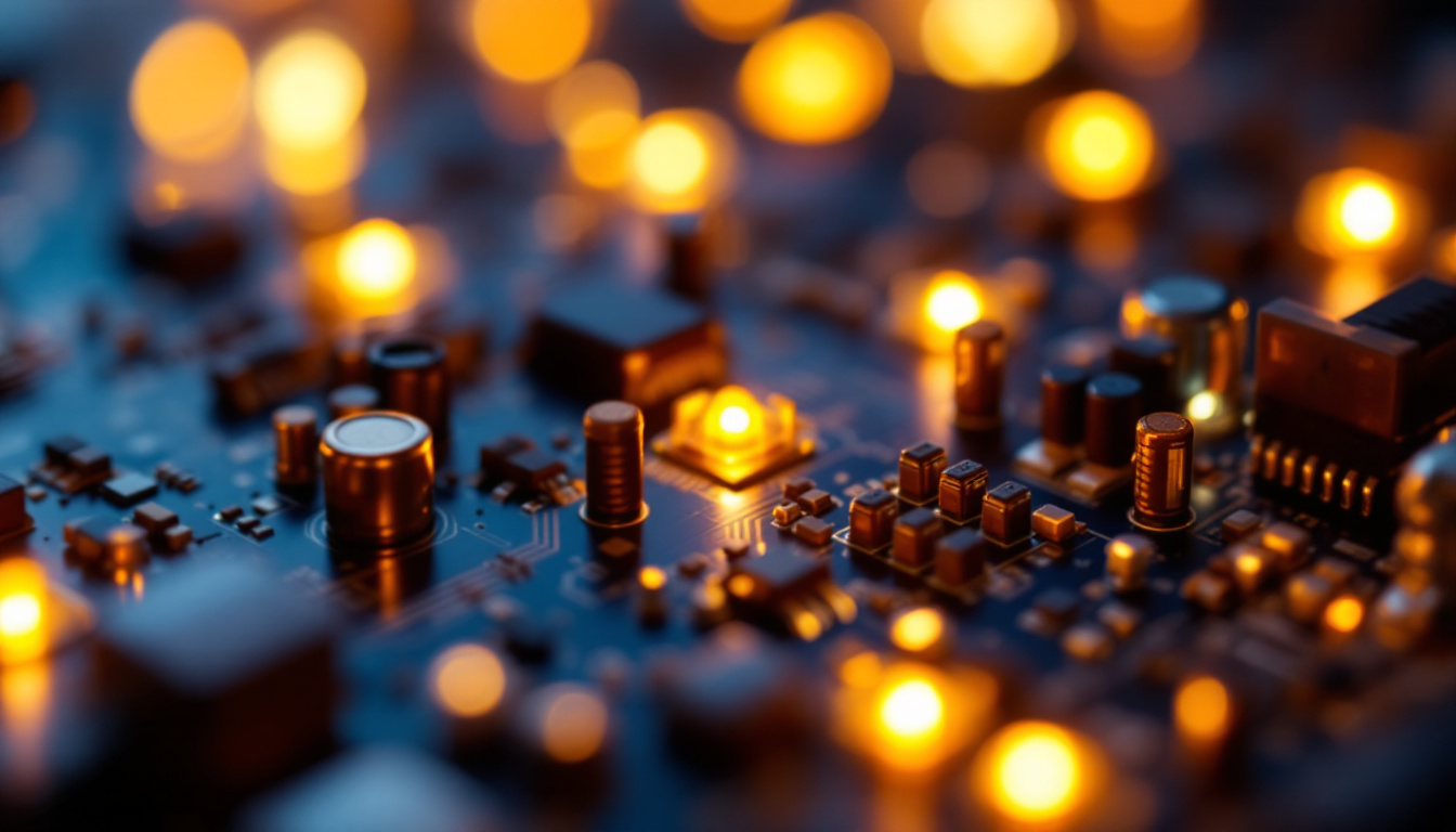 A photograph of a close-up view of a led light driver circuit