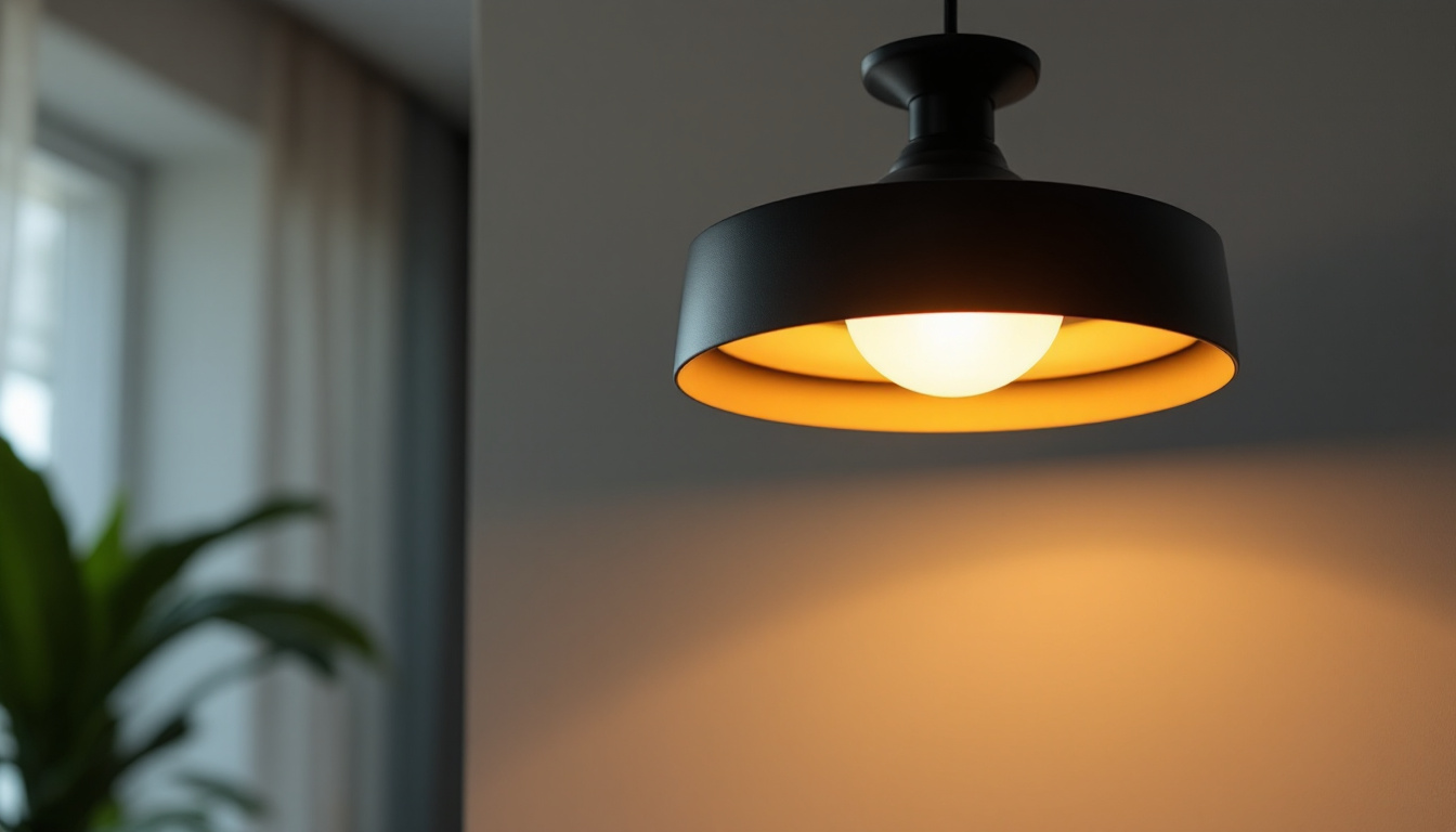 A photograph of a stylish semi-flush light fixture in a well-decorated room
