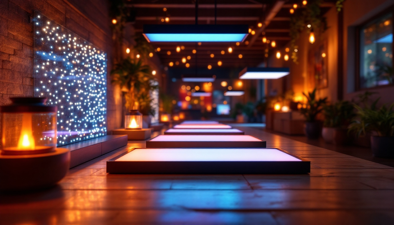 A photograph of a beautifully illuminated space featuring various led light covers in action
