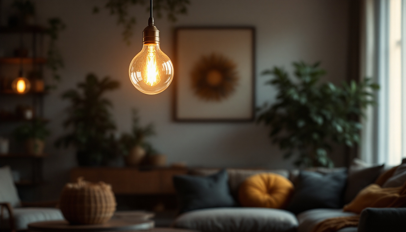 A photograph of a beautifully designed pendent lamp hanging in an inviting living space
