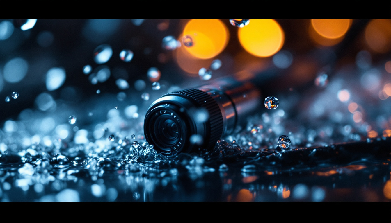 A photograph of a close-up shot of a waterproof connector in use