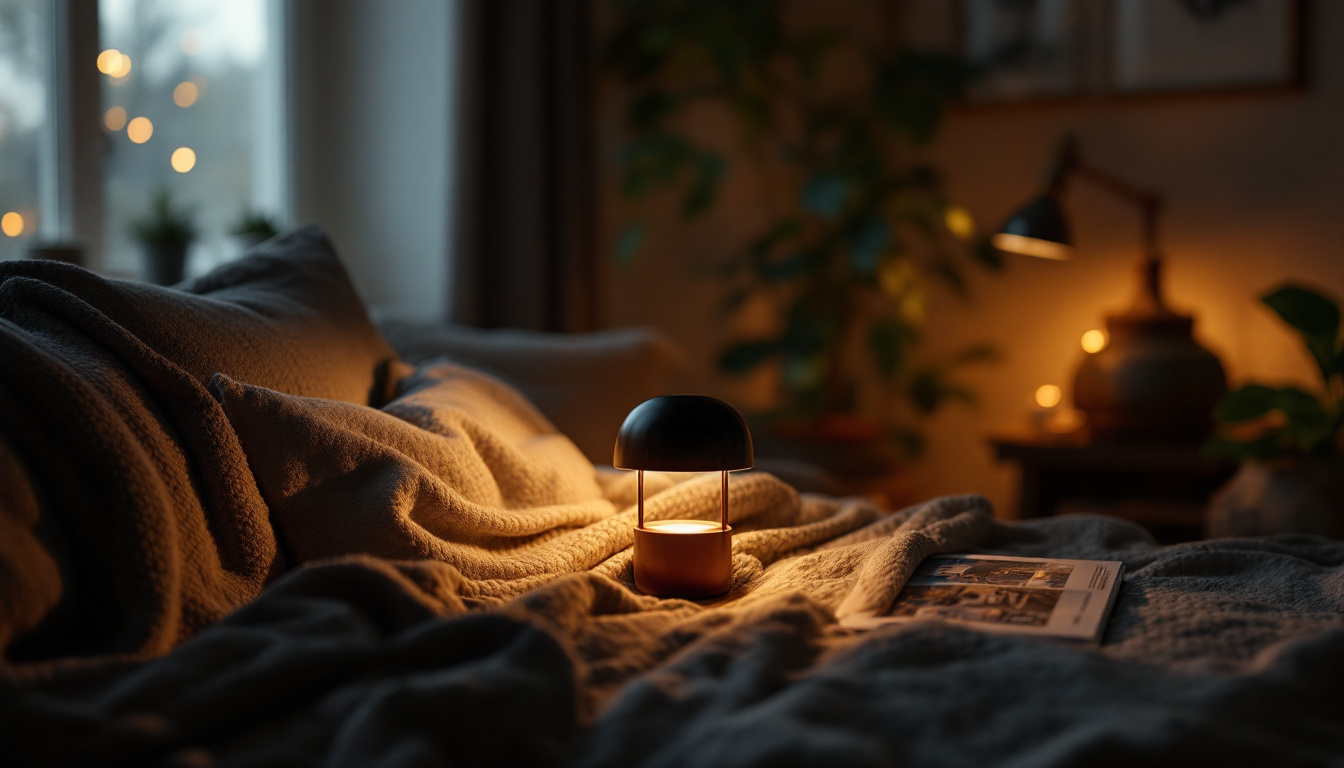 A photograph of a beautifully designed uvo lamp in a cozy