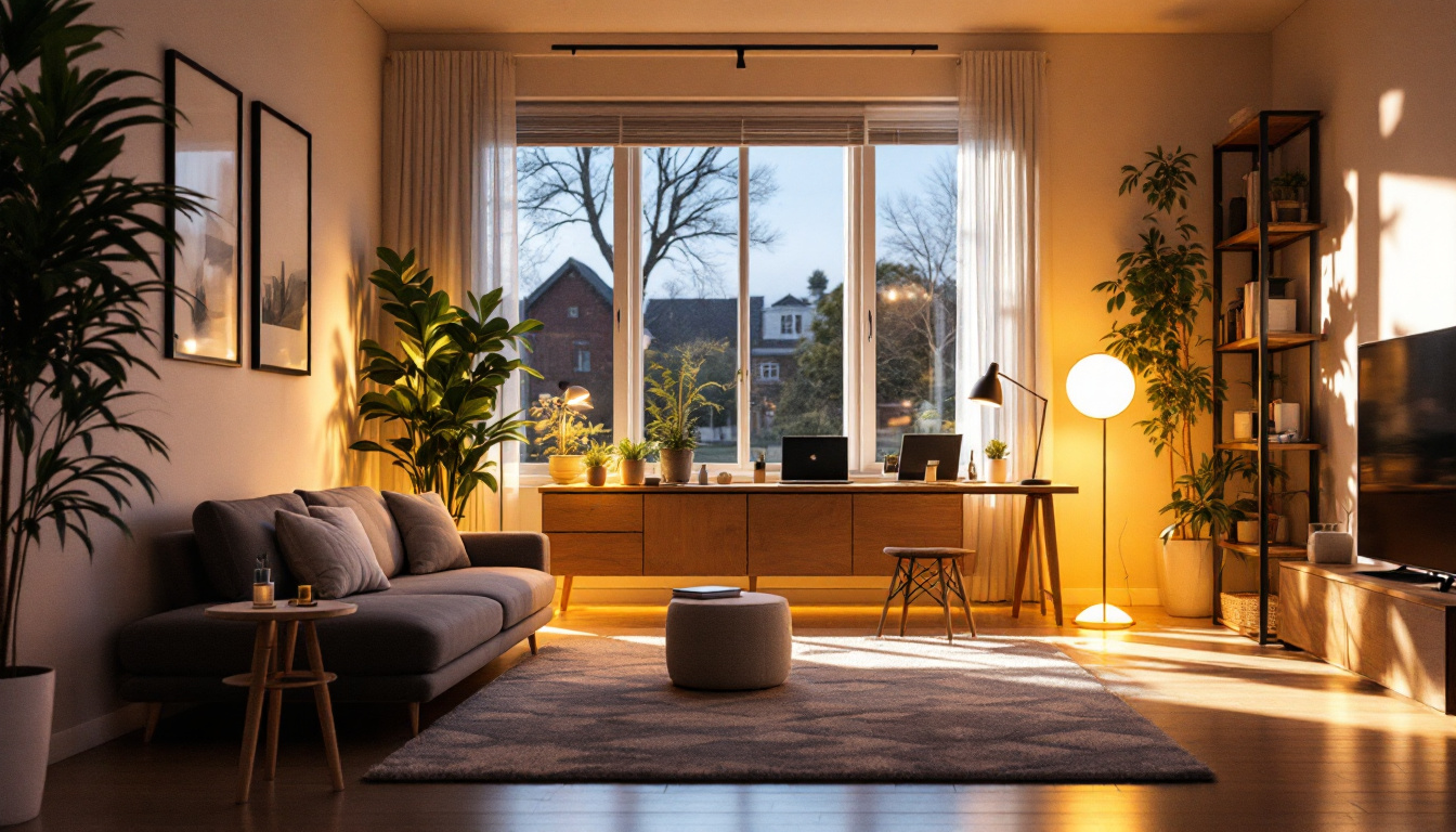 A photograph of a beautifully lit scene showcasing various types of ambient
