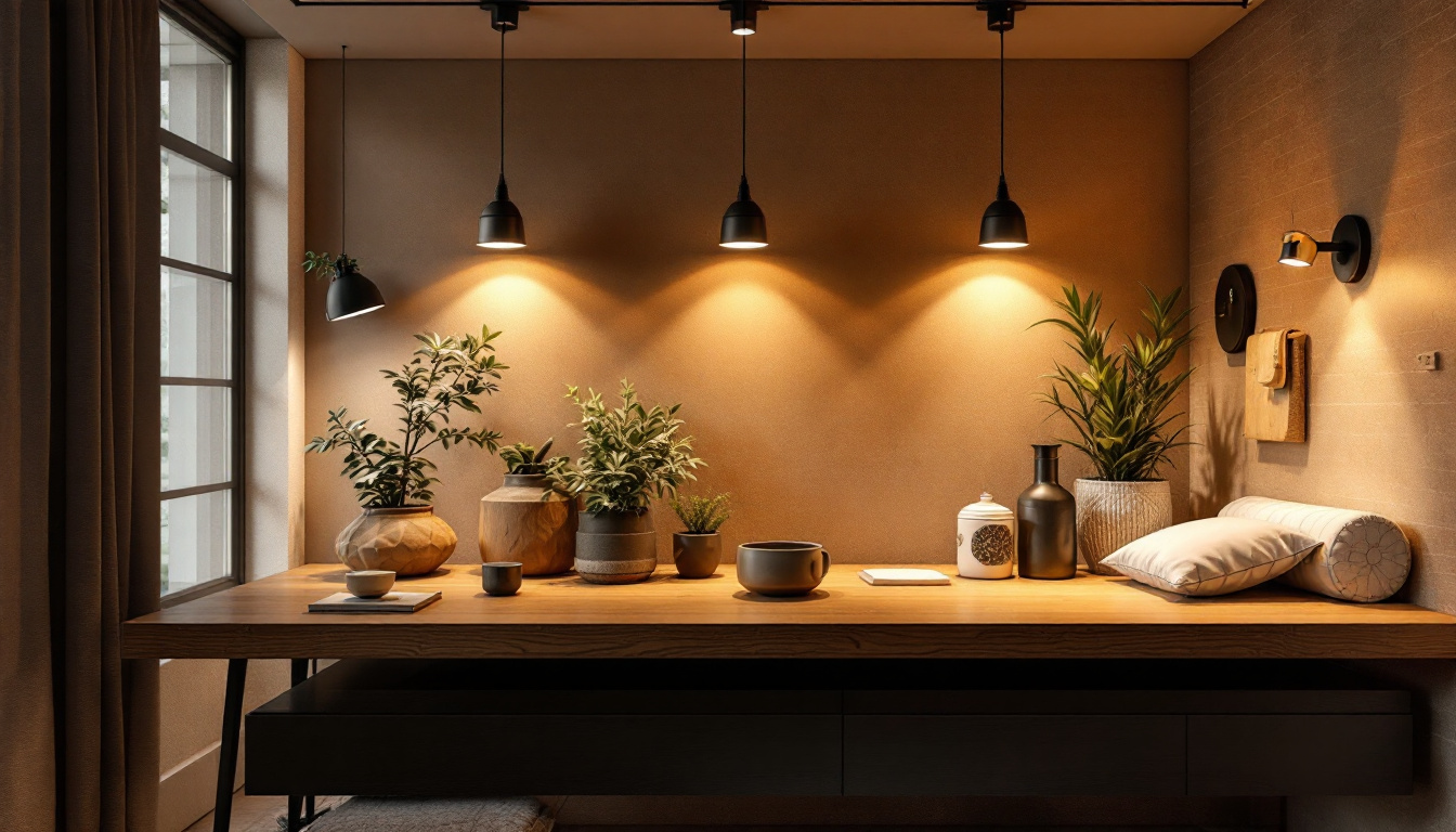 A photograph of a beautifully designed room featuring pot lighting