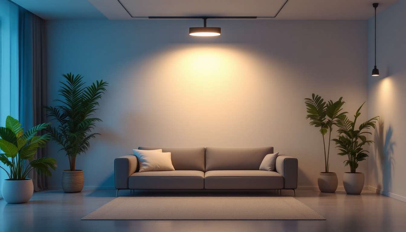 A photograph of a well-lit room featuring a 4-inch deep canned light installation