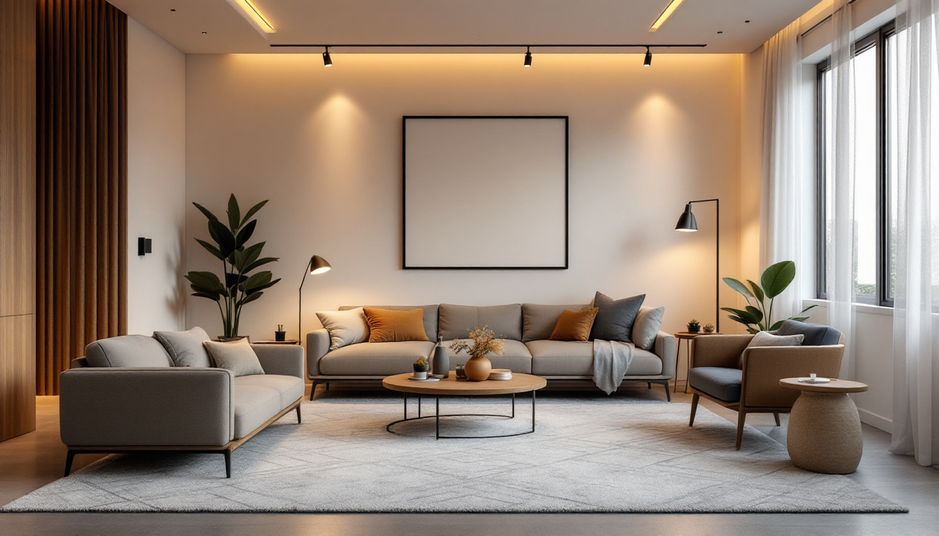 A photograph of a stylish interior space featuring 2-inch recessed lights