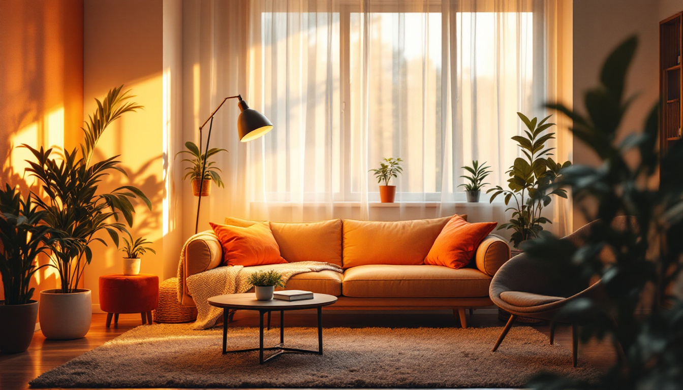 A photograph of a beautifully lit indoor space that showcases the interplay of natural and artificial light