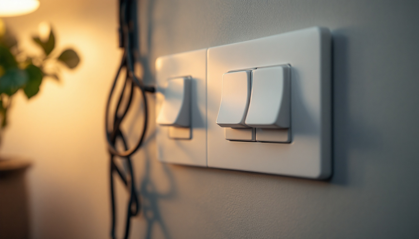 A photograph of a three-way light switch setup featuring x10 technology
