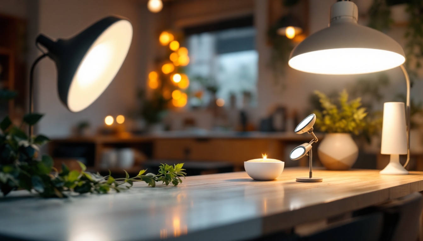 A photograph of a well-lit indoor space showcasing various 4-light led fixtures in action