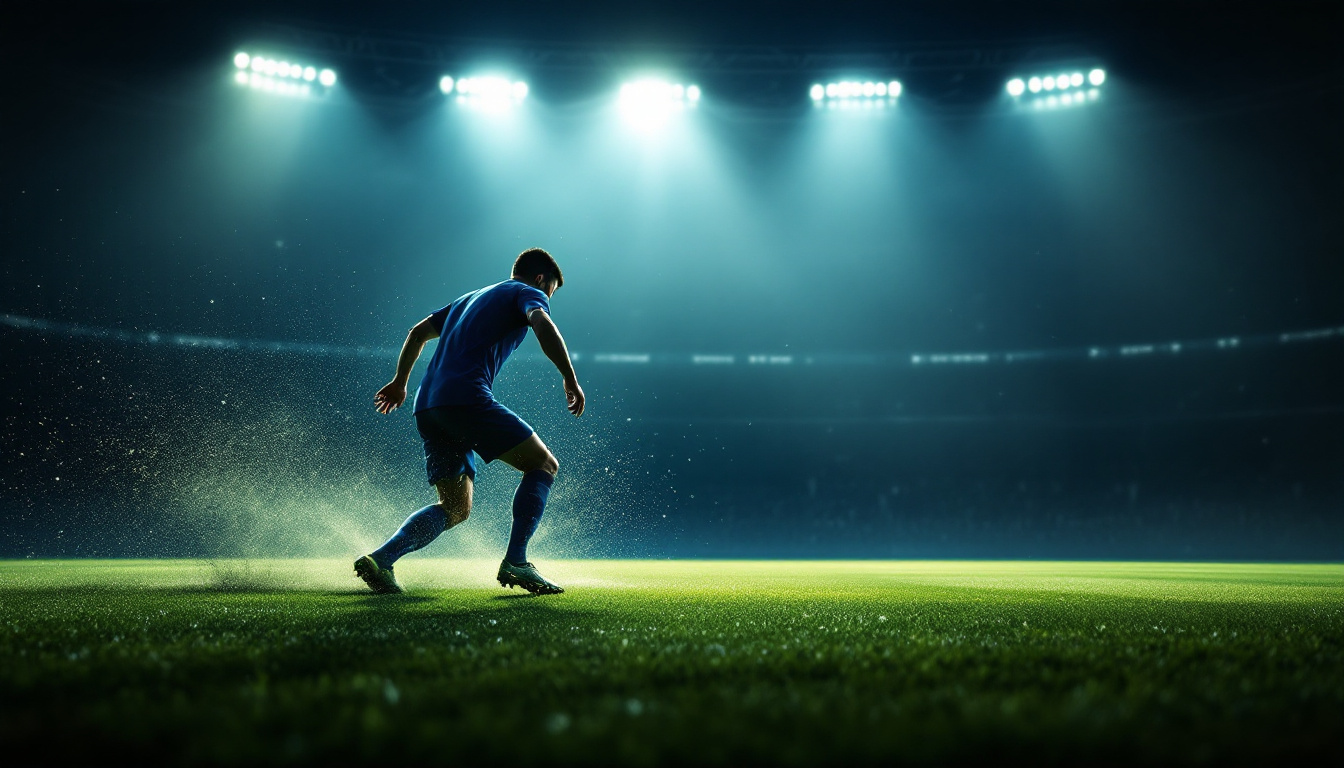 A photograph of a well-lit sports scene