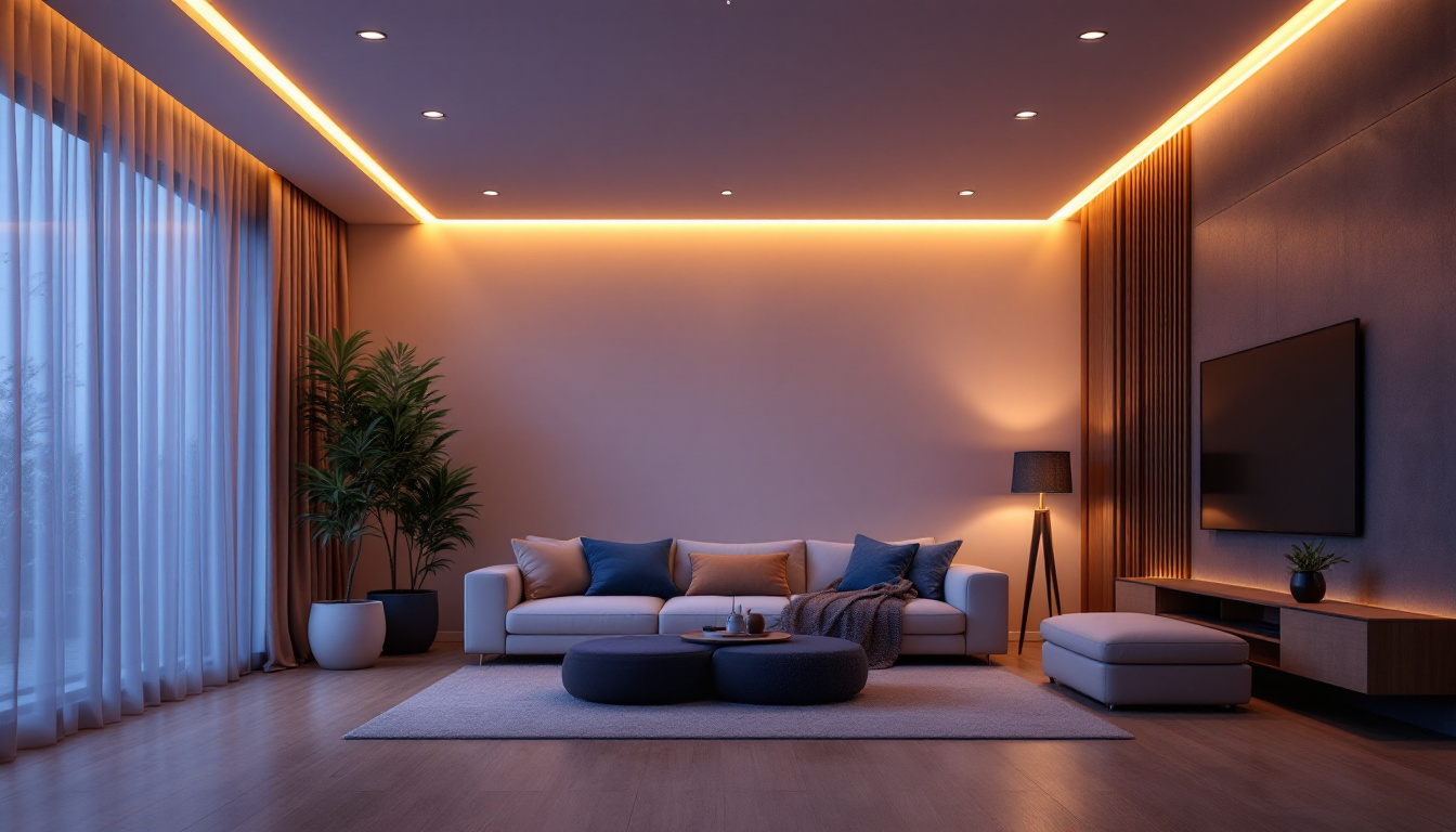 A photograph of a beautifully designed room featuring recessed led lighting