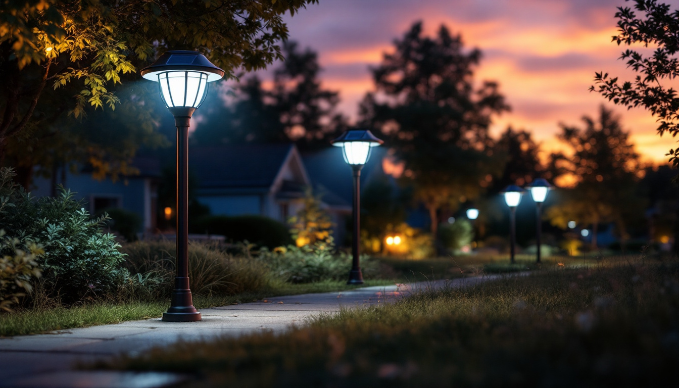 A photograph of a beautifully illuminated outdoor space at dusk