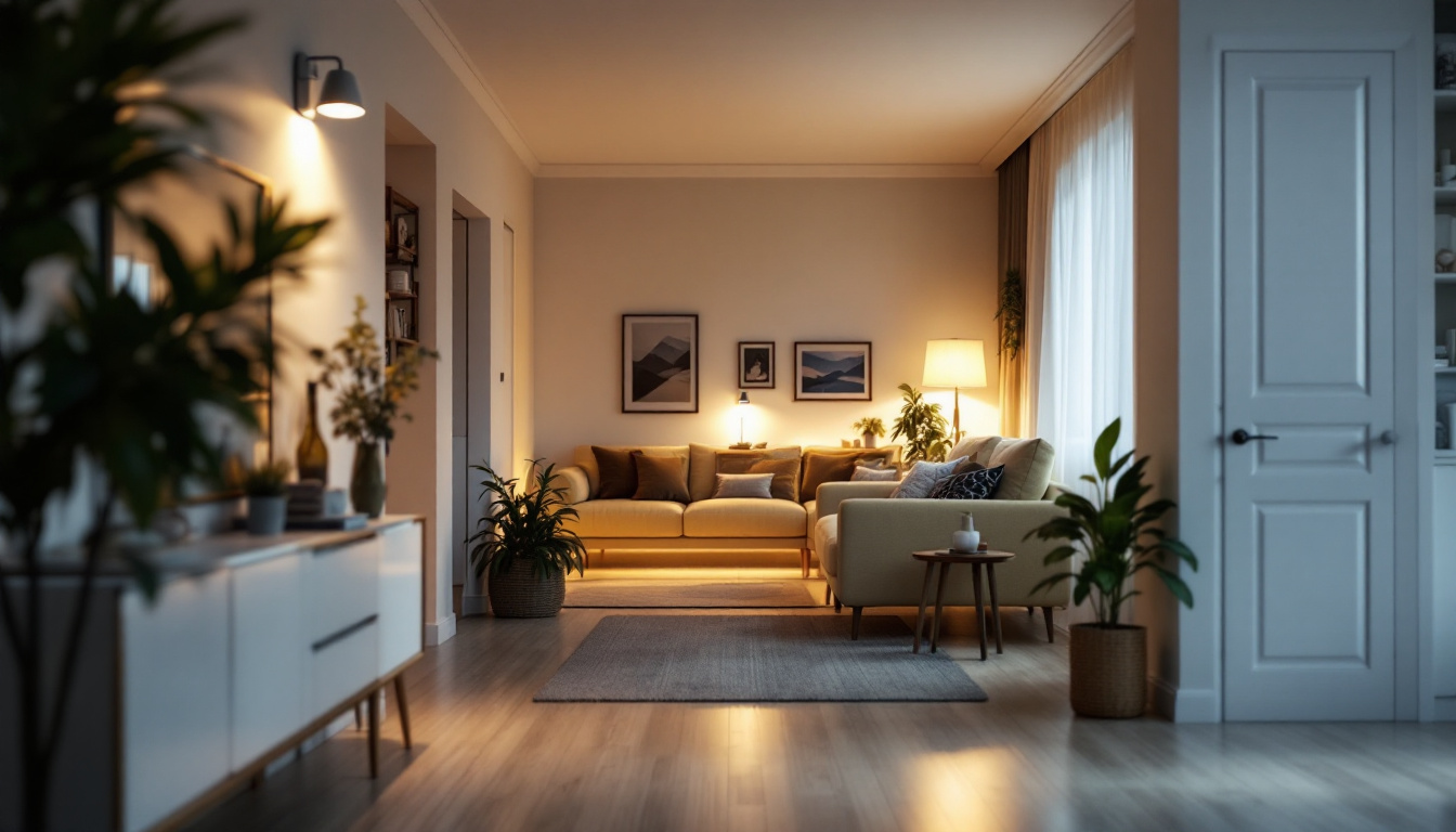 A photograph of a well-lit home interior during a power outage