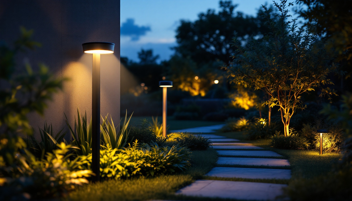 A photograph of a beautifully illuminated outdoor space at dusk