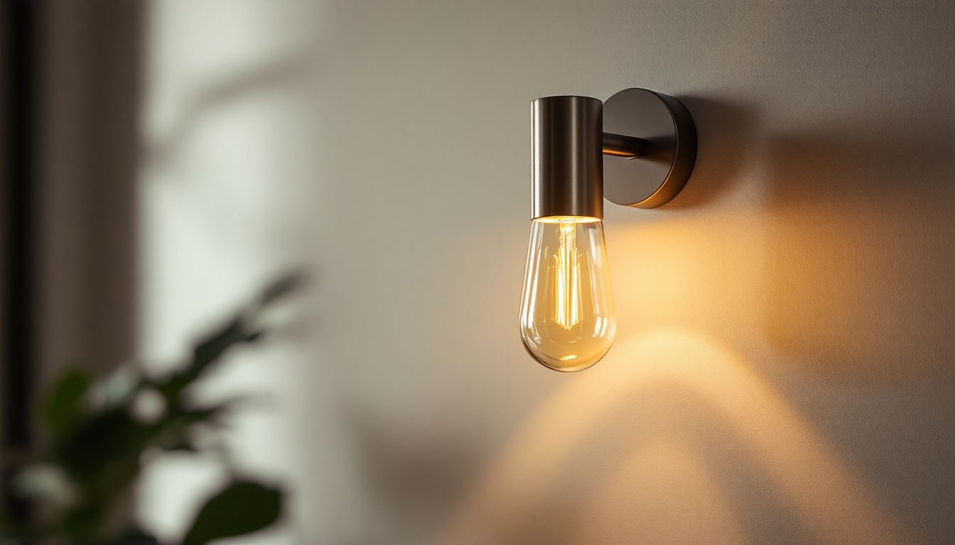 A photograph of a stylish sconce fixture mounted on a wall