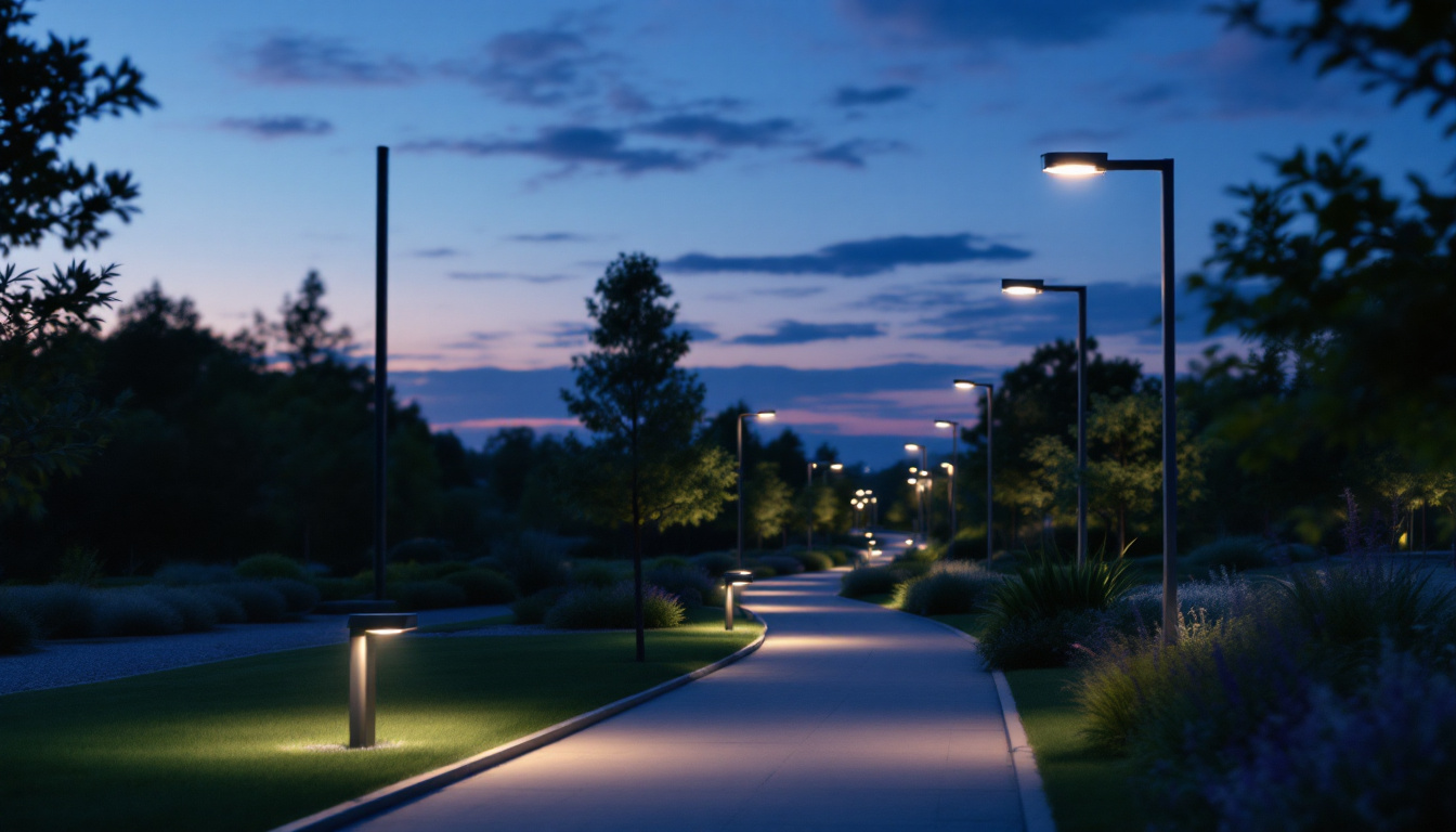 A photograph of capture a photograph of a beautifully illuminated outdoor track setting during dusk