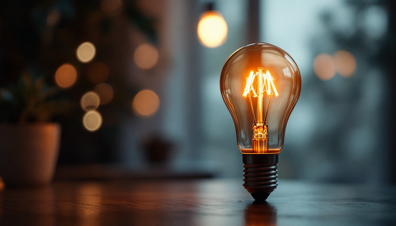 A photograph of a 40 watt type b lamp in a cozy