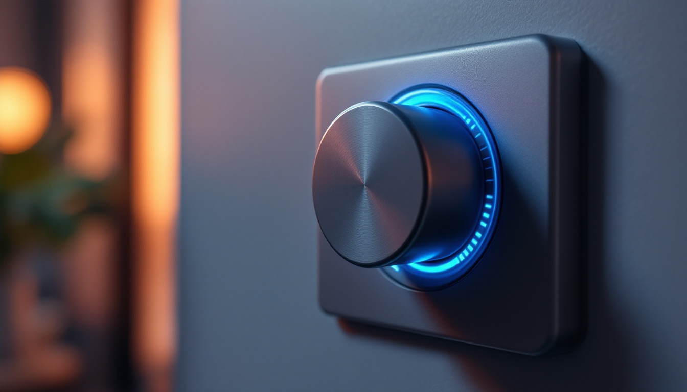 A photograph of a close-up shot of a fan speed control switch in an aesthetically pleasing setting