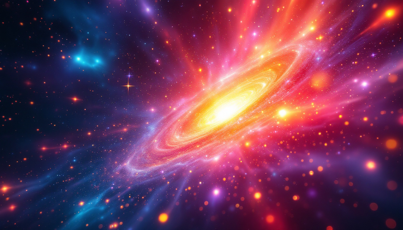 A photograph of a stunning quasar-inspired lighting setup