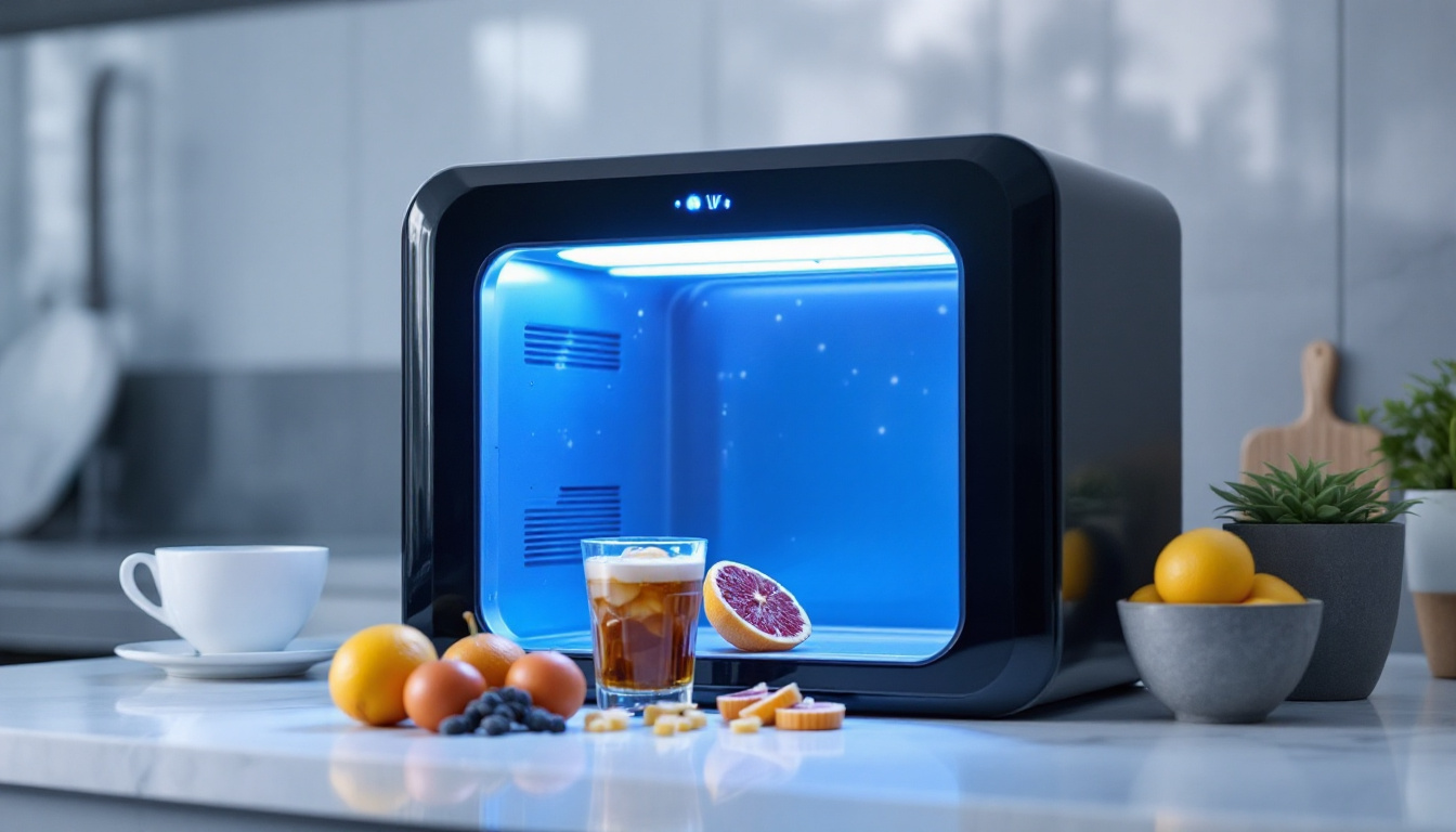 A photograph of a uv sanitizer in action