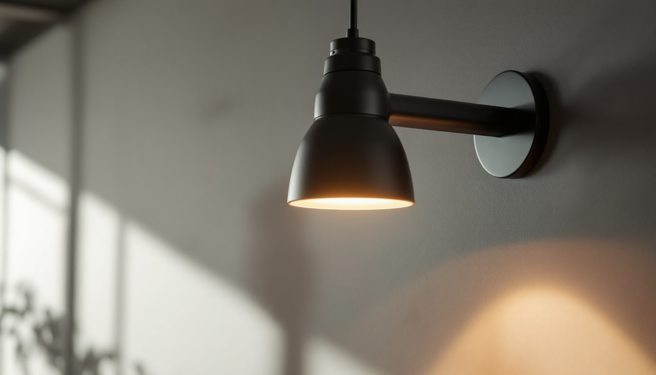 A photograph of a stylishly designed mounted light fixture in a modern interior setting
