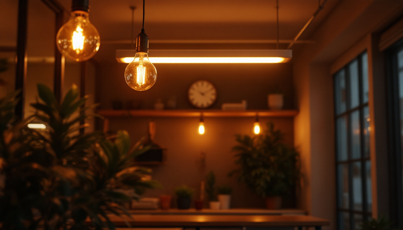 A photograph of a modern led lighting setup in a commercial or residential space
