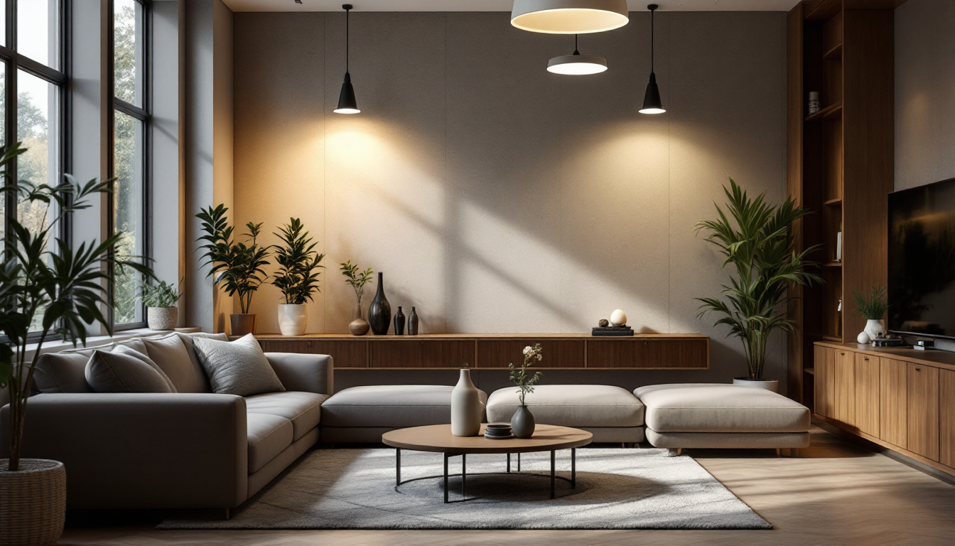 A photograph of a well-designed interior space showcasing low-glare lighting fixtures