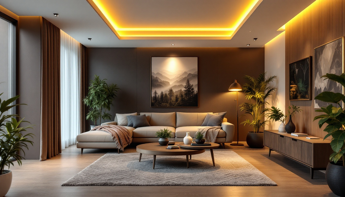 A photograph of a beautifully designed room featuring unique flush mount lighting fixtures that highlight the space's aesthetic while showcasing the versatility and cost-effectiveness of this lighting design