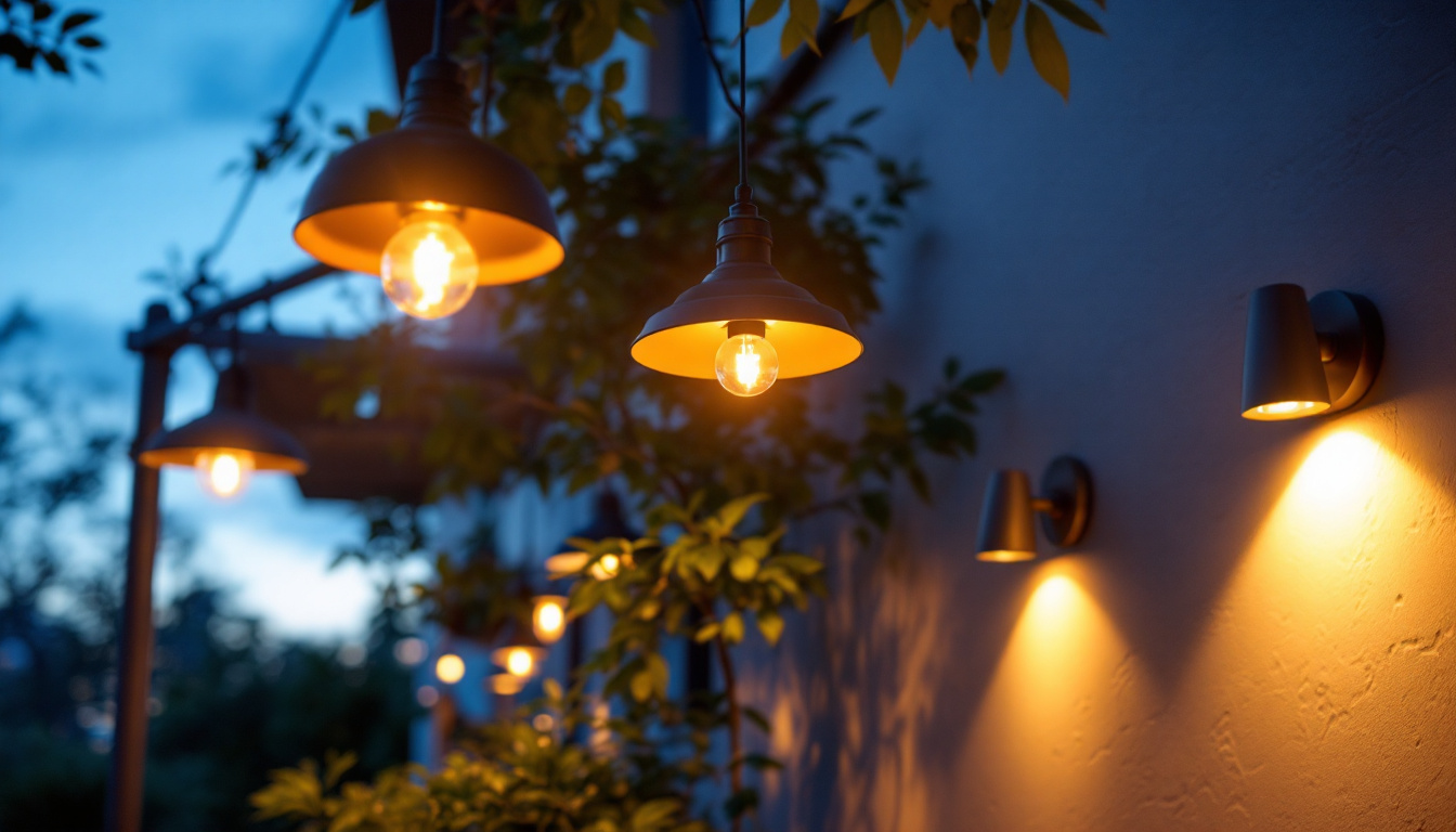 A photograph of a beautifully lit outdoor space at dusk