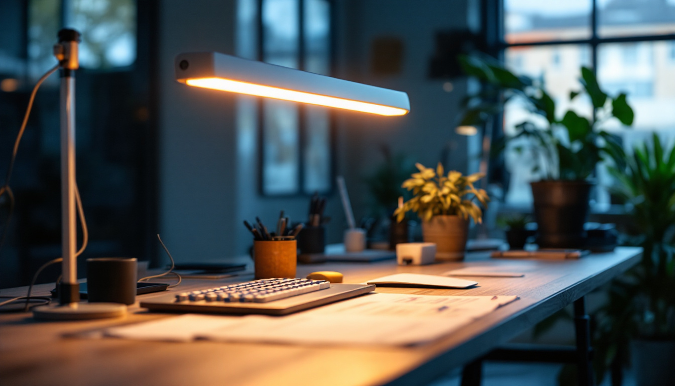 A photograph of a well-lit workspace showcasing t5 led lights in action