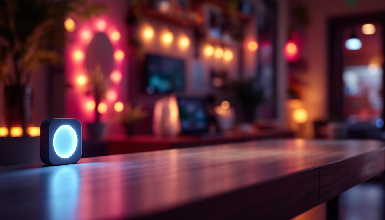 A photograph of a close-up view of wafer led lights in various settings